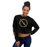 NO WEAPON FORMED LEOPARD PATTERN LOGO - Women's Crop Sweatshirt