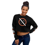 NO WEAPON FORMED 'DEVIL' WHITE/ORANGE - Women's Crop Sweatshirt