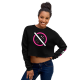 NO WEAPON FORMED 'DEVIL' WHITE/PINK -  Women's Crop Sweatshirt