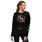 NO WEAPON FORMED 'SNAKES' BLACK/ORANGE - Women's Crop Sweatshirt