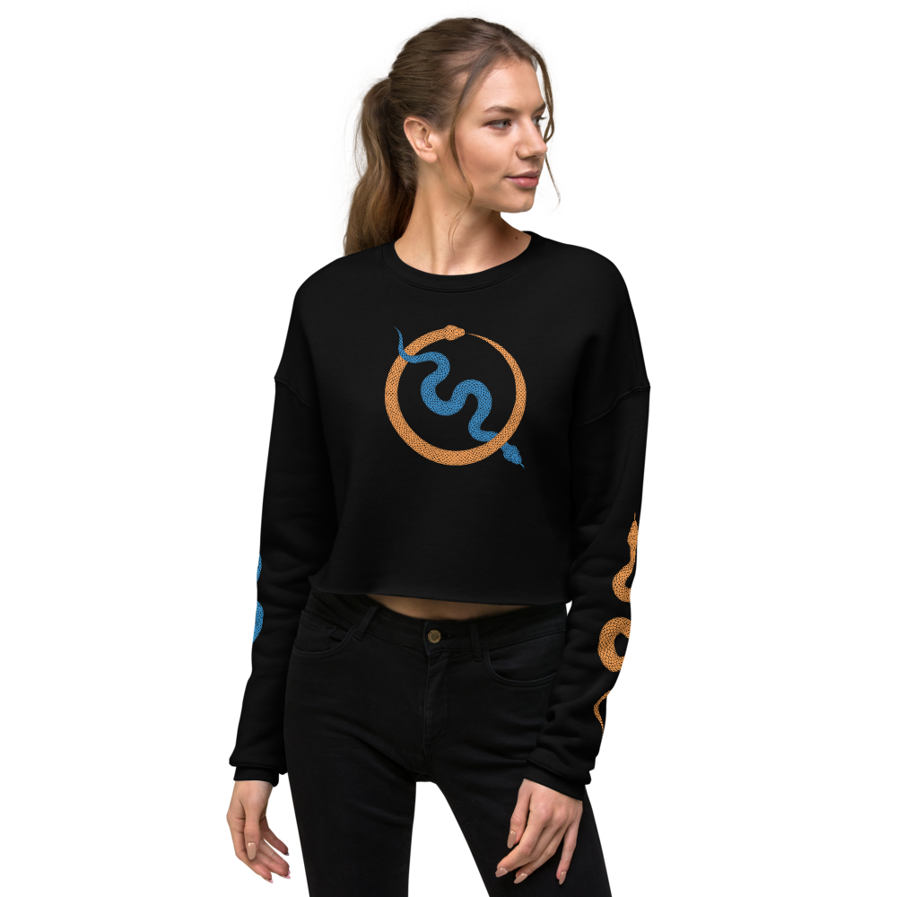 NO WEAPON FORMED "SNAKES" KNICKS BLUE/ORANGE - Women's Crop Sweatshirt