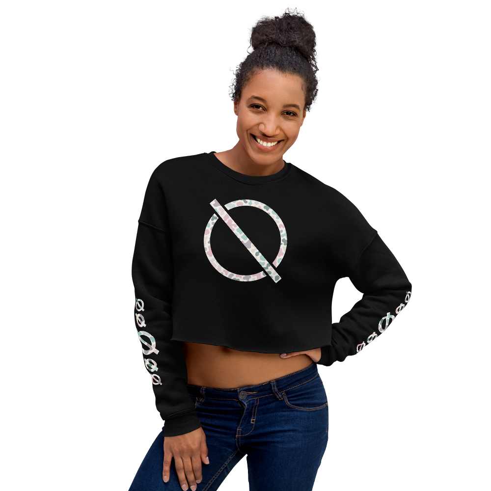 NO WEAPON FORMED PASTEL CAMO LOGO - WOMEN'S Crop Sweatshirt