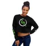 NO WEAPON FORMED 'SNAKES' NEON GREEN/WHITE - Women's Crop Sweatshirt