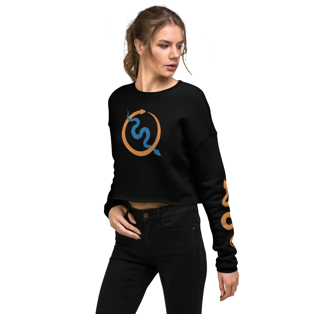 NO WEAPON FORMED "SNAKES" KNICKS BLUE/ORANGE - Women's Crop Sweatshirt