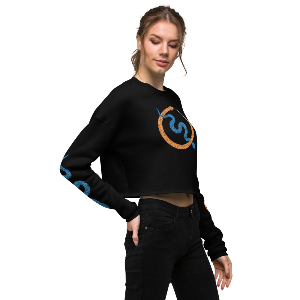 NO WEAPON FORMED "SNAKES" KNICKS BLUE/ORANGE - Women's Crop Sweatshirt