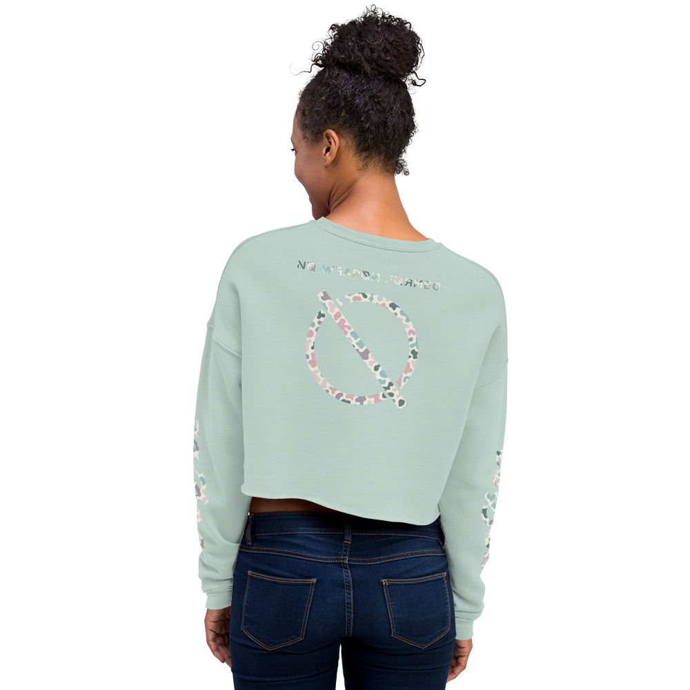 NO WEAPON FORMED PASTEL CAMO LOGO - WOMEN'S Crop Sweatshirt