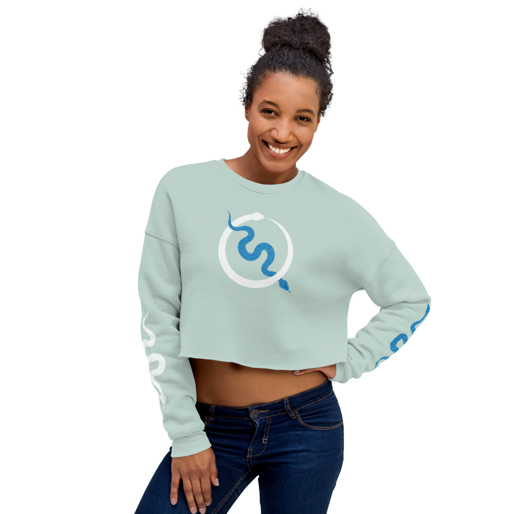 NO WEAPON FORMED 'SNAKES' BLUE - Women's Crop Sweatshirt