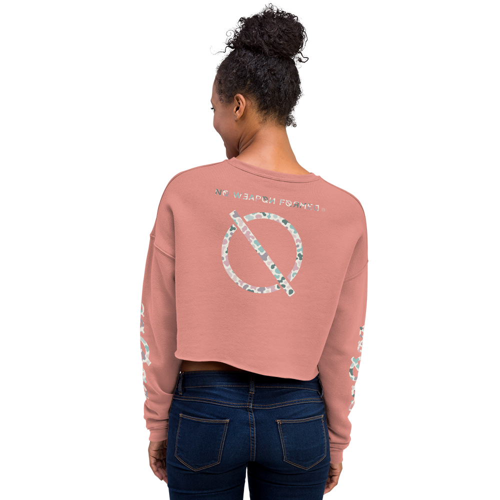NO WEAPON FORMED PASTEL CAMO LOGO - WOMEN'S Crop Sweatshirt