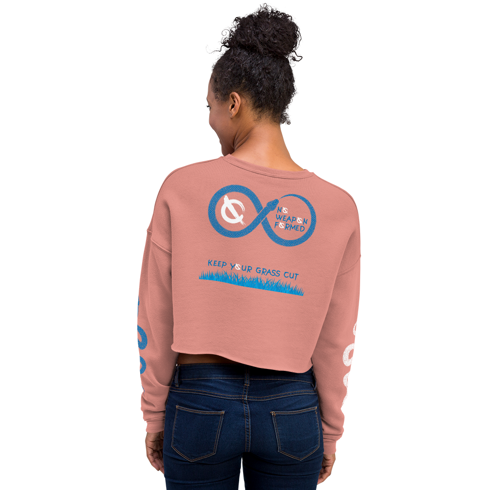 NO WEAPON FORMED 'SNAKES' BLUE - Women's Crop Sweatshirt