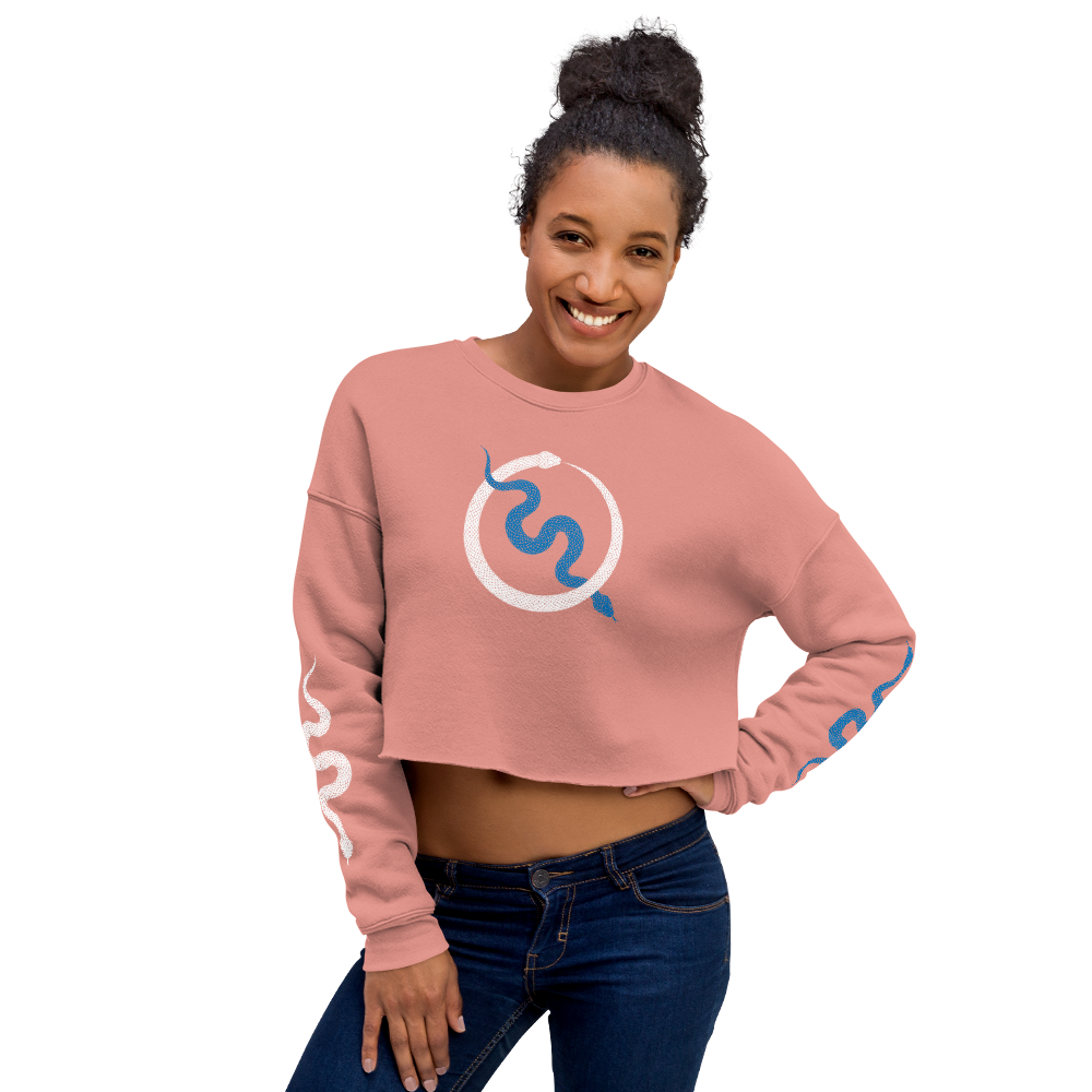 NO WEAPON FORMED 'SNAKES' BLUE - Women's Crop Sweatshirt