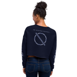 NO WEAPON FORMED PAISLEY NAVY/WHITE BANDANA PRINT - Women's Crop Sweatshirt