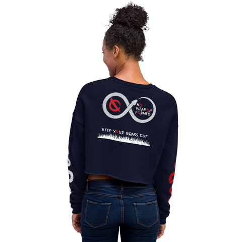 NO WEAPON FORMED 'SNAKES' RED/WHITE - Women's Crop Sweatshirt