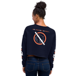 NO WEAPON FORMED 'DEVIL' WHITE/ORANGE - Women's Crop Sweatshirt