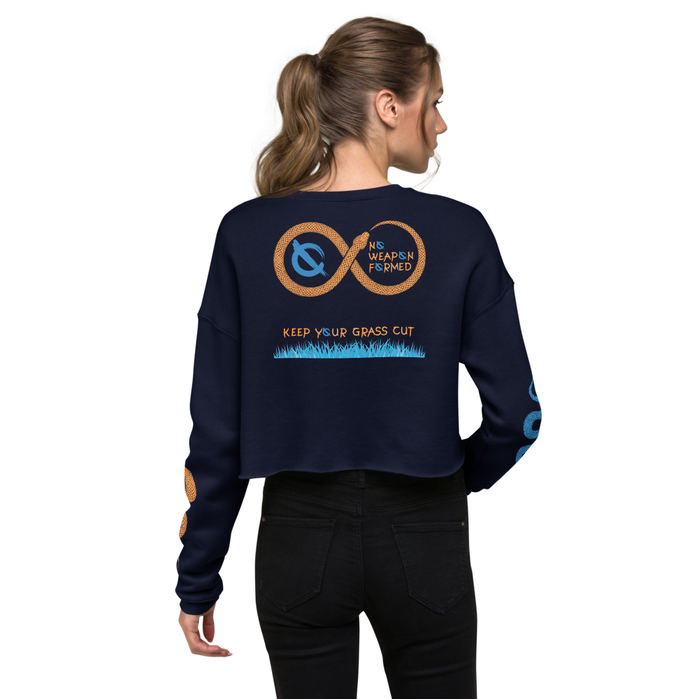 NO WEAPON FORMED "SNAKES" KNICKS BLUE/ORANGE - Women's Crop Sweatshirt