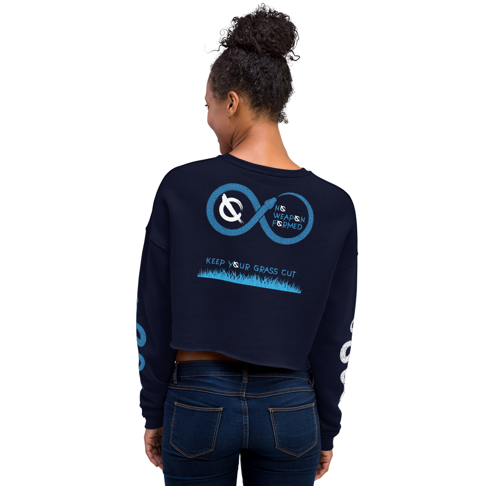 NO WEAPON FORMED 'SNAKES' BLUE - Women's Crop Sweatshirt
