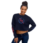 NO WEAPON FORMED 'SNAKES'  BLUE/RED - Women's Crop Sweatshirt