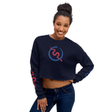 NO WEAPON FORMED 'SNAKES'  BLUE/RED - Women's Crop Sweatshirt