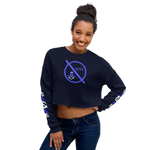 NO WEAPON FORMED 'ROBBER/OPPS' BLUE/WHITE - Women's Crop Sweatshirt