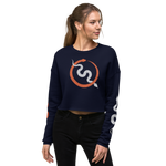 NO WEAPON FORMED 'SNAKES' BLACK/ORANGE - Women's Crop Sweatshirt