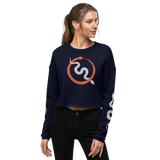 NO WEAPON FORMED 'SNAKES' BLACK/ORANGE - Women's Crop Sweatshirt