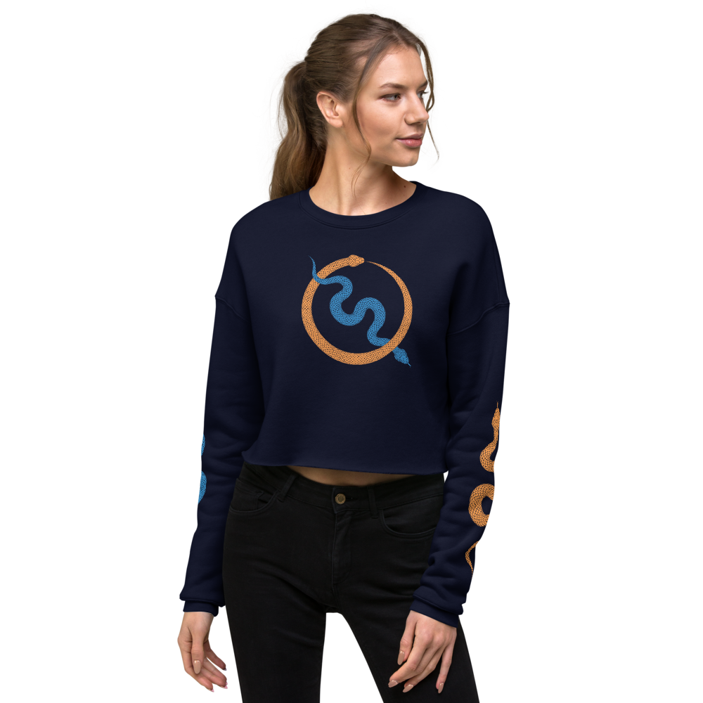 NO WEAPON FORMED "SNAKES" KNICKS BLUE/ORANGE - Women's Crop Sweatshirt