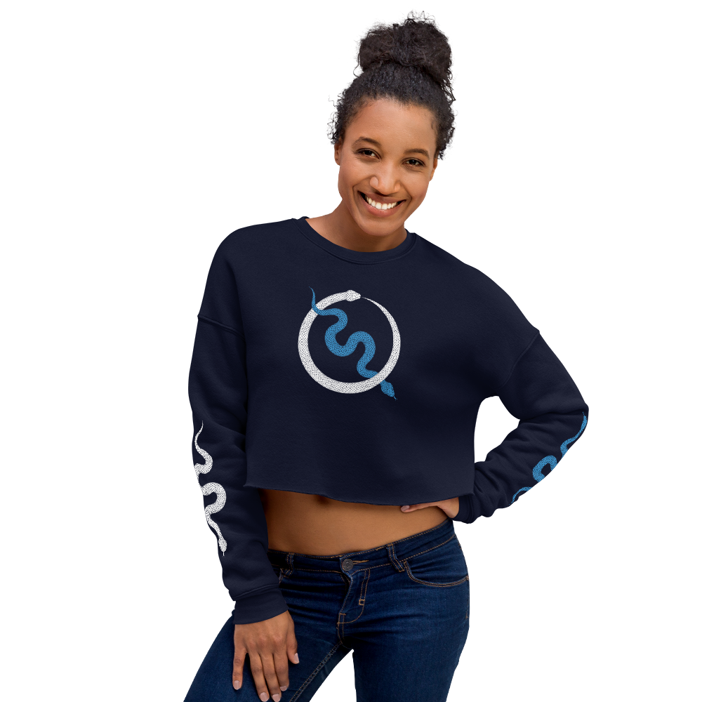 NO WEAPON FORMED 'SNAKES' BLUE - Women's Crop Sweatshirt