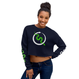 NO WEAPON FORMED 'SNAKES' NEON GREEN/WHITE - Women's Crop Sweatshirt