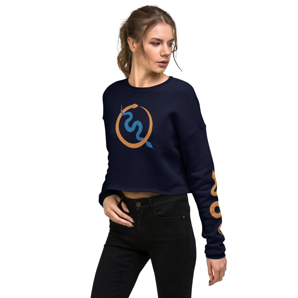 NO WEAPON FORMED "SNAKES" KNICKS BLUE/ORANGE - Women's Crop Sweatshirt