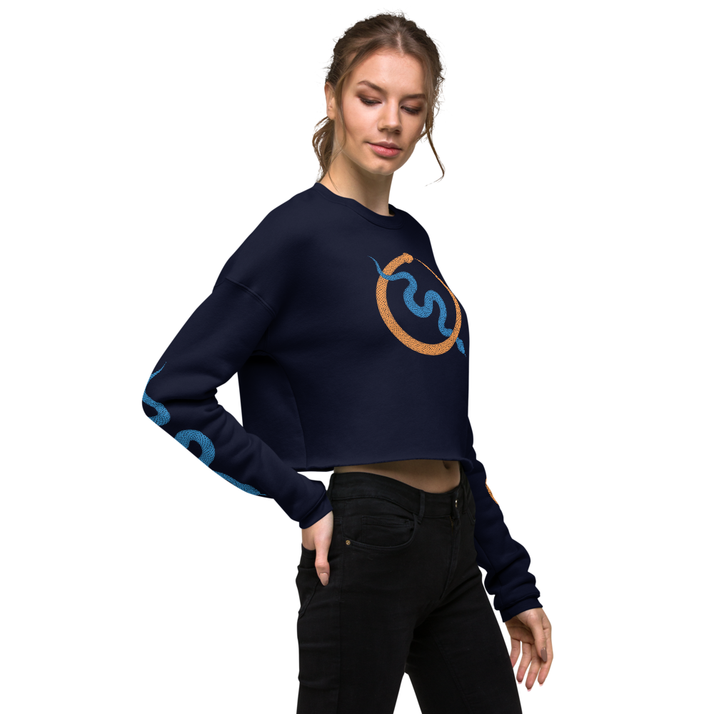 NO WEAPON FORMED "SNAKES" KNICKS BLUE/ORANGE - Women's Crop Sweatshirt